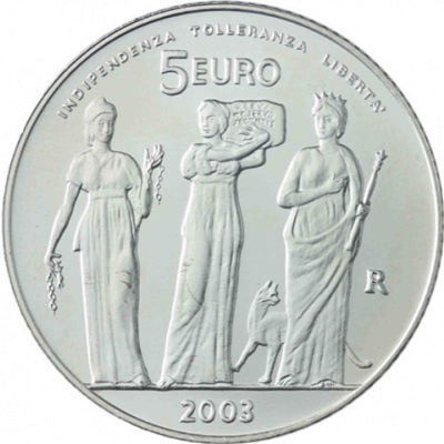San Marino 5 Euro 2003 Silber 1700 Jahre Republik RS
