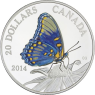 Kanada-20 Dollar-2014-AGpp-Rot-Lila Schmetterling-Farbe-RS