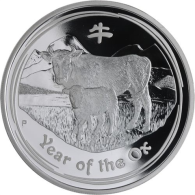 Australien-1 Dollar-2009-AGpp-Lunar II Ochse-RS