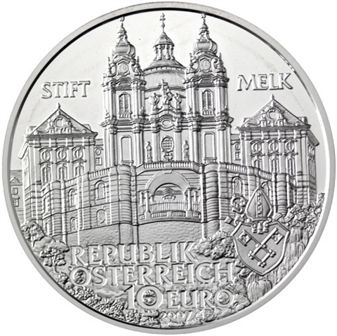 Österreich-10-Euro-2007-Silber-bfr-Stift-Melk-RS