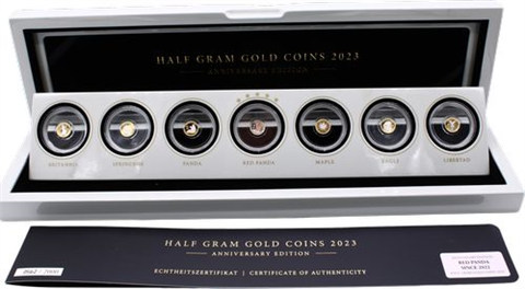 Gabun-7x1000 Francs-2023-AUpp-Half Gram Gold 2023- EtuiIII