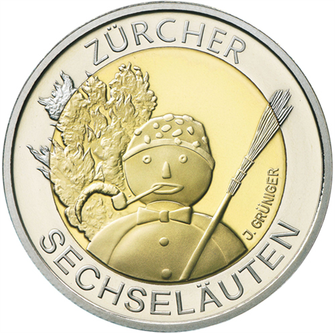 Schweiz-5Franken-2001-bfr-ZürcherSechseläuten-RS