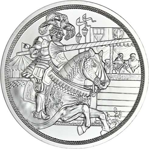10 Euro Silbermünzen  2019 Serie  Mit Kettenhemd und Schwert - Ritterlichkeit  Österreich 2019 im Folder bestellen 
