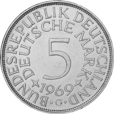 Deutschland 5 DM 1969 G Silberadler