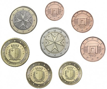 Euro Kursmünzensatz Malta 2014 mit 2 Euro Unabhänigkeit mit Münzmeisterzeichen 