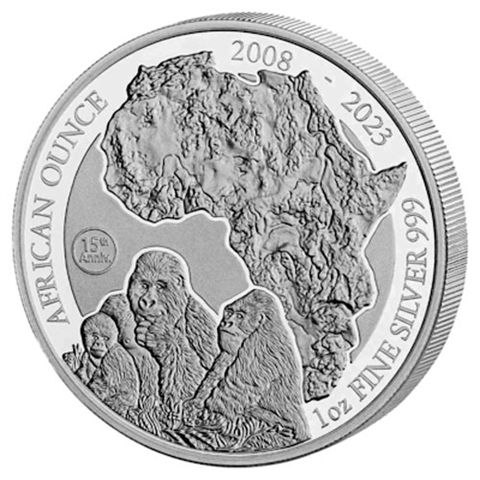 Ruanda-50Francs-2022-AgStgl-Berggorilla-RS