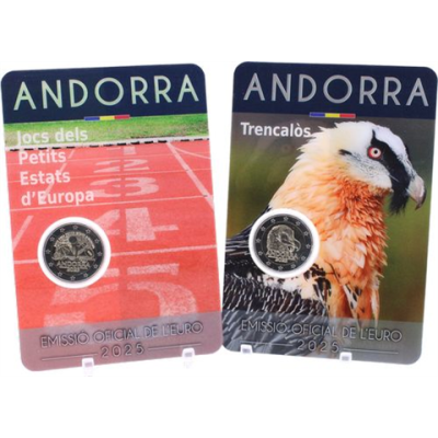 Andorra-2x2 Euro-2025-Stgl-Staaten Bartgeier-Set-Coincards