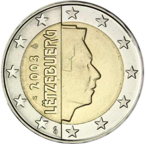 Luxemburg-2Euro-2003-Kursmünze-Grossherzog-Henry-RS