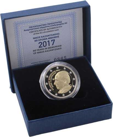 Griechenland-2 Euro-2017-PP-Nikos Kazantzakis-Etui