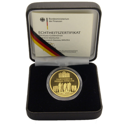 Deutschland 100 Euro 2013 stgl. Gartenreich Dessau-Wörlitz Mzz. nach HISTORIA-Wahl