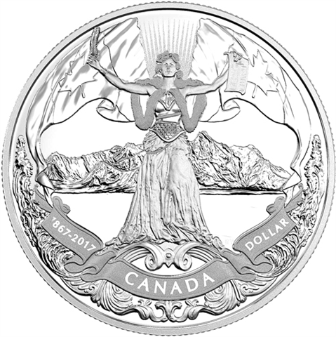 Kanada-1Dollar-2017-AgPP-Konförderation-RS