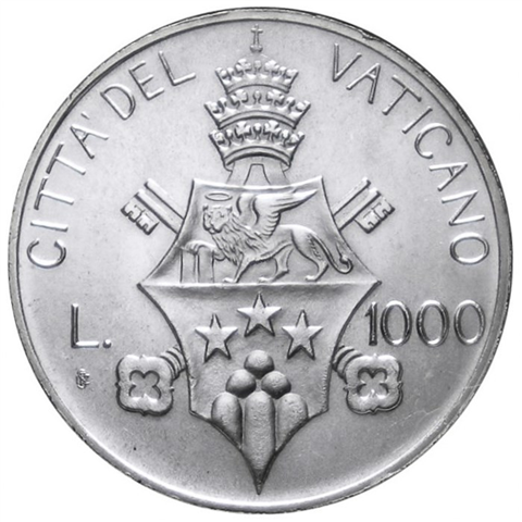 Vatikan 1000 Lire 1978 Papst Johannes Paul I RS