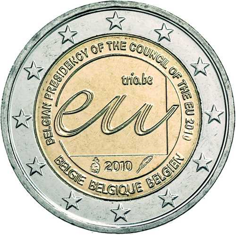 Belgien-2Euro-2010-stgl-EU-Ratspräsidentschaft-Folder