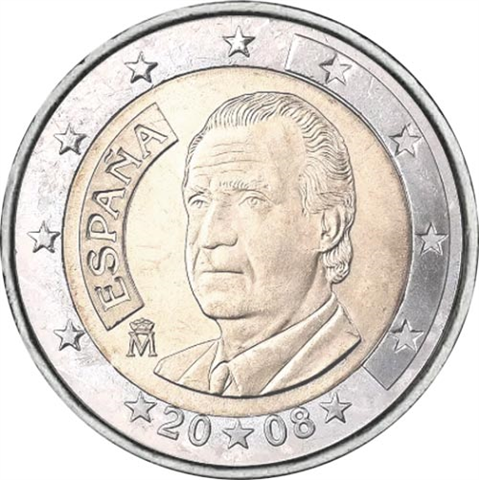 Spanien-2Euro-2008-bfr-Kursmünze-JuanCarlos-RS
