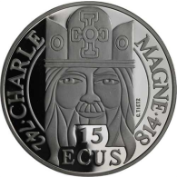 Frankreich-15Ecus-1990-AGpp-Charle Magne-RS