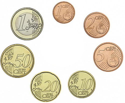 Vatikan 1 Cent - 1 Euro 2015 bfr. Papst Franziskus  im Münzstreifen