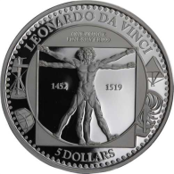 Salomonen-5 Dollar-2019-AGpp-Todestag Da Vinci-RS