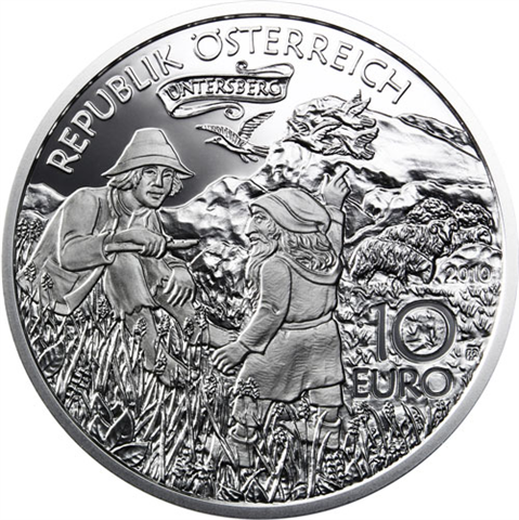 Österreich-10-Euro-2010-Silber-Karl-der-Grosse-im-Untersberg-Etui