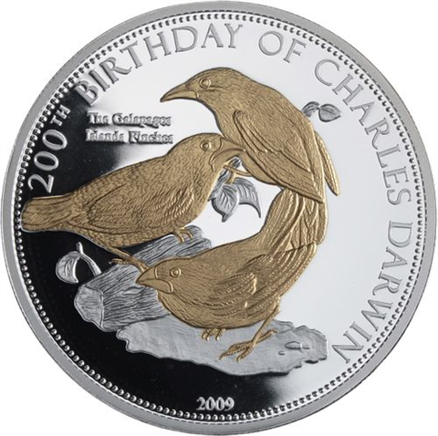 Samoa-6x10 Dollar-2009-PPvergoldet-200th Geburtstag C. Darwin-Etui I