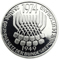 Deutschland 5 DM Silber 1974 PP 25 Jahre Grundgesetz in Münzkapsel