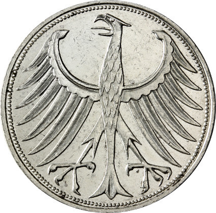 Deutschland 5 DM 1964 Silberadler Mzz. G