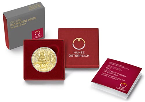 Österreich-100Euro-2023-AUpp-GoldeneIndien-VS-2D