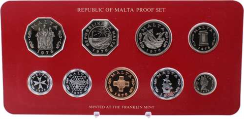 Malta-10,93 Mils-1976-PP-KMS-Etui