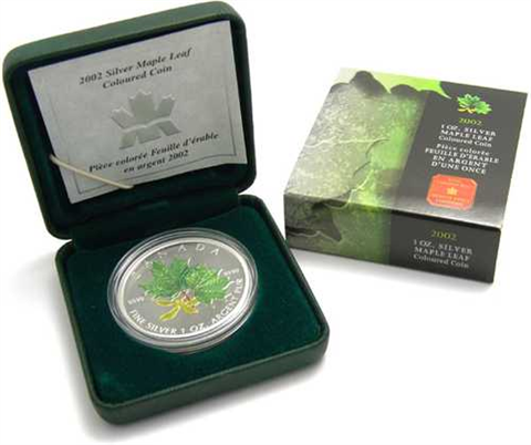 Kanada 5 Dollar 2002 stgl. Maple Leaf an Farbe-I