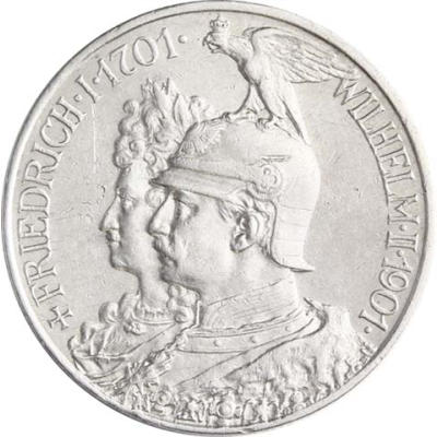 Jäger 105 Preussen 2 Mark 1901 Sehr Schön 200 Jahre Königreich I