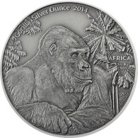 Silbermünzen 2014 Antique Finish - Gorilla 