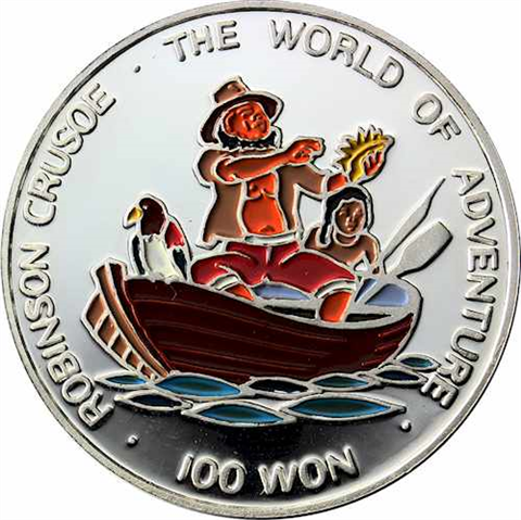 Korea 100 WON 1996 PP Robinson Crusoe I