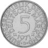BRD 5 DM Kursmünze 1971 D Heiermann Silber-Fünfer