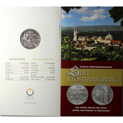 Österreich-10-Euro-2008-Klosterneuburg-Folder