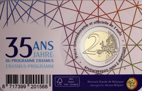 Belgien-2Euro-2022-Erasmus-CoinCard