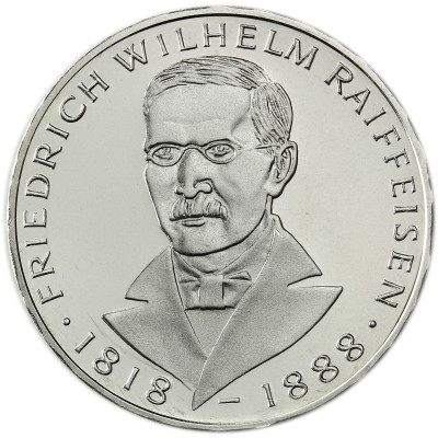 Deutschland 5 DM Silber 1968 Stgl. Friedrich Wilhelm Raiffeisen