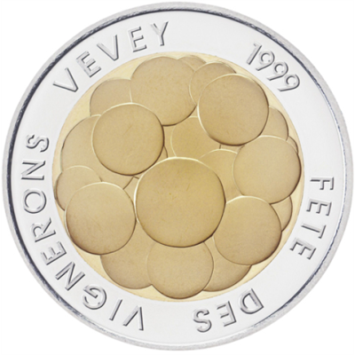Schweiz-5Franken-1999-bfr-FêtedesVignerons-Winzerfest-Vevey-RS