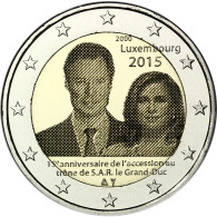 Luxemburg 2 Euro 2015 bfr. 15 . Jahrestag Thronbesteigung von Großherzog Henri