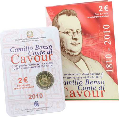 Italien 2 Euro 2010 stgl Camillo Benso Graf von Cavour