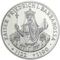 Deutschland 10 DM Silber 1990 Stgl. Kaiser Friedrich I. Barbarossa I