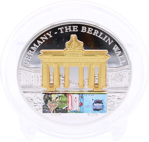 Cook Islands-25 Dollar-2009-AGpp-20.Jahre Fall der Mauer-EtuiI