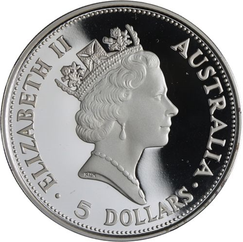 Australien-5 Dollar-1991-AGpp-Kookaburra-RS