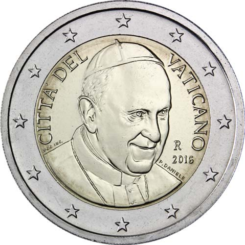 Vatikan-2-Euro-2016-Stgl-Kursmünze-Papst-Franziskus-RS