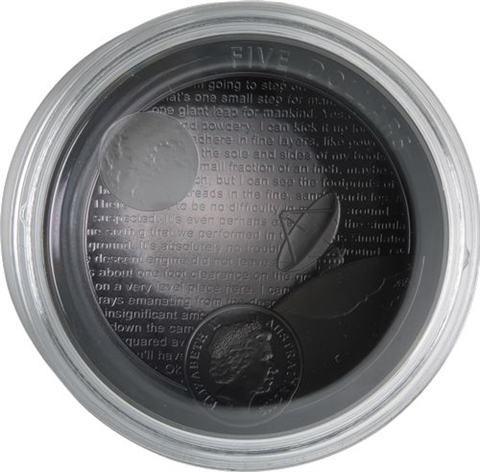 Australien-5 dollar-2019-AGpp-Moon landing-Mond landung-Etui
