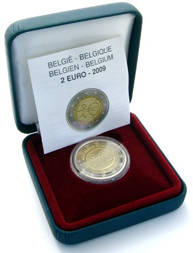 Belgien 2 Euro 2009 PP 10 Jahre WWU - EMU Neu