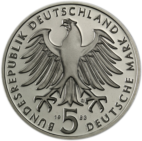 5 Mark Martin Luther Gedenkmuenze der BRD 1983