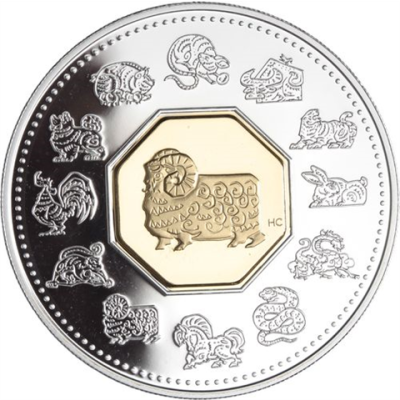 Kanada-15 Dollar-2003-AGpp-Schaf-RS