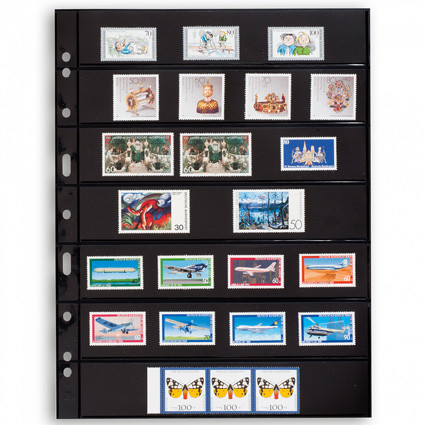 Zubehör Briefmarken 314011 -  GRANDE Hüllen  7 S 5er Pack Schwarz 