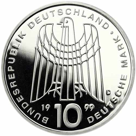 Deutschland-10-DM-Silber-1999-PP-50-Jahre-SOS-Kinderdörfer-I