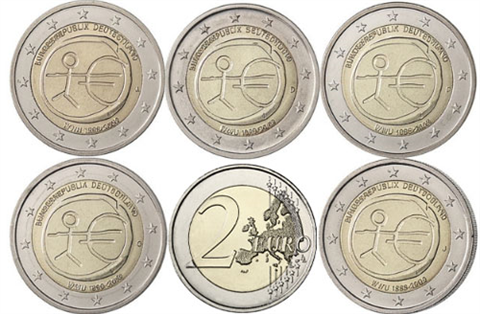 Deutschland-5x2Euro-2009-WWU-Strichmännchen-A-D-F-G-J-RSVS