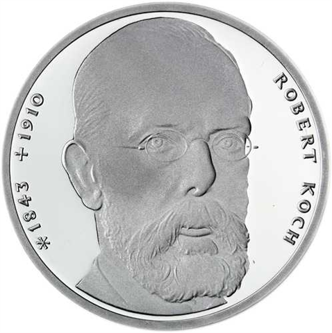 Deutschland 10 DM Silber 1993 Stgl. 150. Geburtstag von Robert Koch I